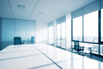 Abstract blurred office interior room. blurry working space defocused effect. background or backdrop in business concept