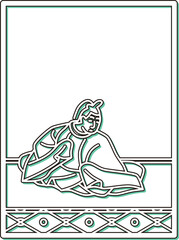 シンプルカラーシャドウ百人一首　大納言公任