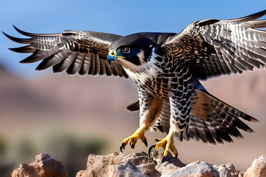 peregrine falcon in mid dive