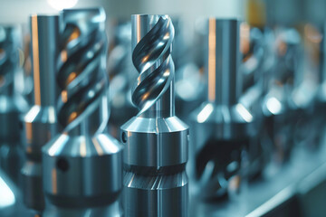 Advanced carbide milling tools, specifically engineered for precision and accuracy in industrial applications, isolated on a bright background