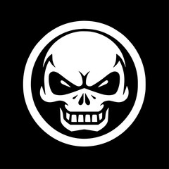 Fototapeta premium Skull - Black and White Isolated Icon - Vector illustration