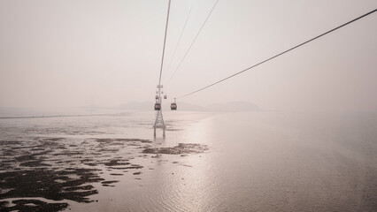 먼지에 없어지는 케이블카