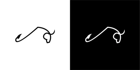 Fotobehang Bull Logo Vector Icon Line Outline © Mandra