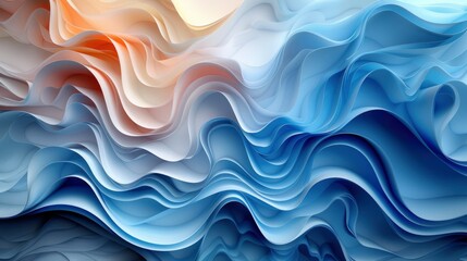 Abstract Waves Made Paper Background, Background HD, Illustrations