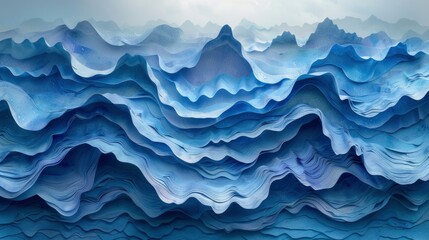 Abstract Waves Made Paper Background, Background HD, Illustrations