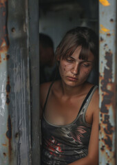Fototapeta premium Awareness Campaign: Combatting Human Trafficking in Summer 