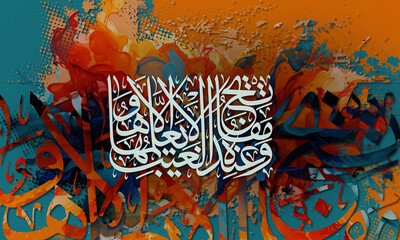 Calligraphy.A work of art. "And with Him are the keys of the unseen; none knows them except Him "