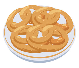 pretzel delicious in plate