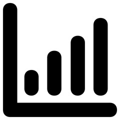 bar chart icon, simple vector design