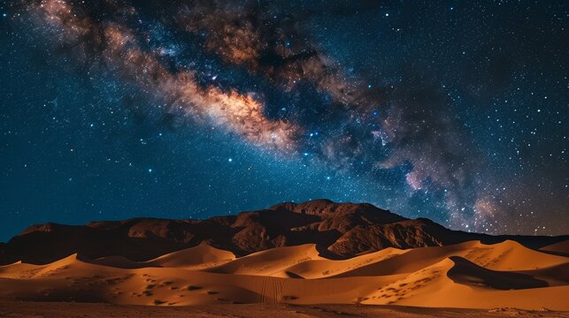 Starry night in the Sahara Desert