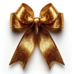 Elegant satin bow with decorative trim isolated on white - 757295371