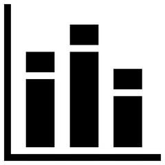 bar graph icon, simple vector design