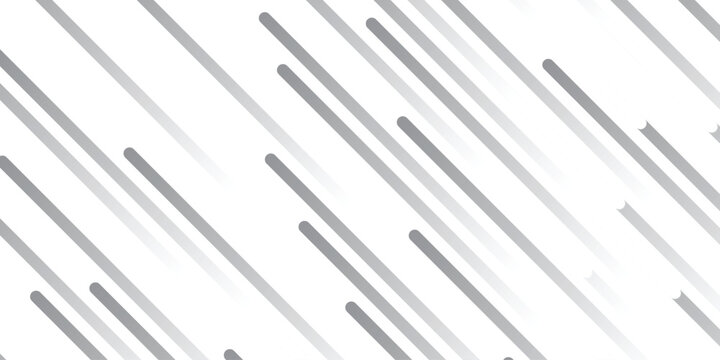 White abstract background with stripes, geometric monochrome vector background with gray rounded lines.