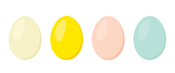 set of pastel-colored Easter eggs- vector illustration