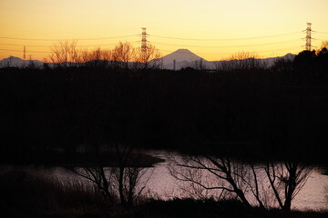 富士山と鉄塔