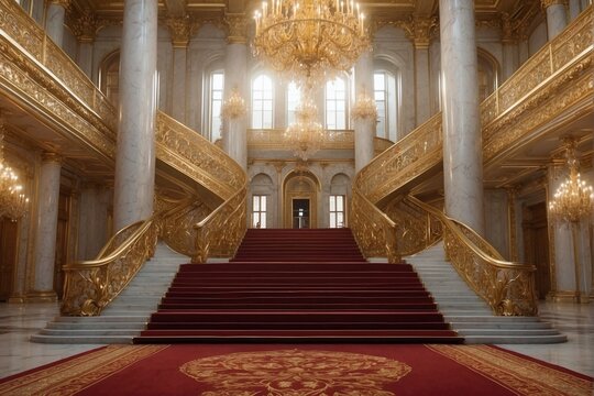 Luxury of the Palace Hall. A gorgeous staircase in the main hall.