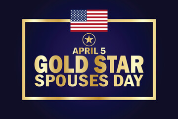 Gold Star Spouses Day wallpaper with shapes and typography. Gold Star Spouses Day, background - obrazy, fototapety, plakaty