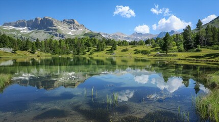 Fototapeta premium lake and mountains