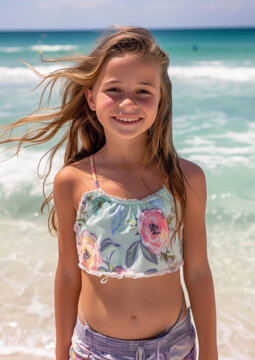 Tweens Enjoying a Carefree Day at the Beach