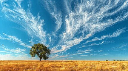 Tranquil Teal Skies: A Bright Summer Day with Fluffy Clouds and Clear Horizonม Nature's Beauty Teal Sky and Clear Blue Background in Spring - obrazy, fototapety, plakaty