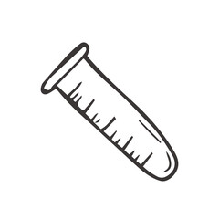 Laboratory chemical test tube. Vector doodle illustration