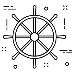 boat steering icon, simple vector design