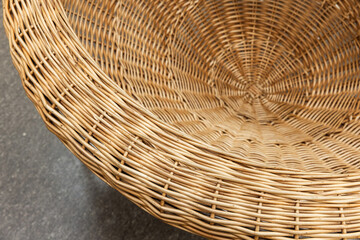 An empty wicker basket close-up photo
