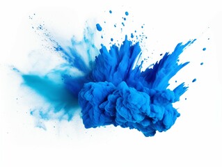 Vivid Blue Holi Paint Explosion: Color Powder Festival Excitement