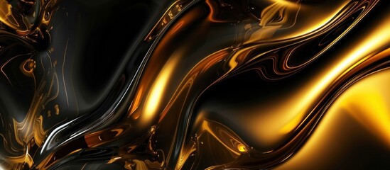 Luxury Gold Liquid Background with Gold Metallic texture - obrazy, fototapety, plakaty