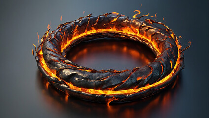 Flaming ring of fire. A flaming tire. A ring of fire.