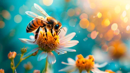 Kissenbezug close up of a bee on a flower © HUMANIMALS