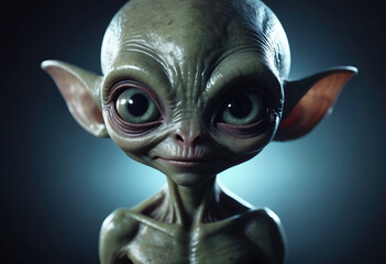 Endearing Visitor: A Portrait of an Alien with Enormous Eyes - Generative AI
