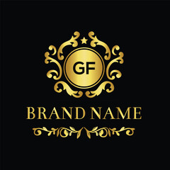 Initial monogram GF letter logo design template