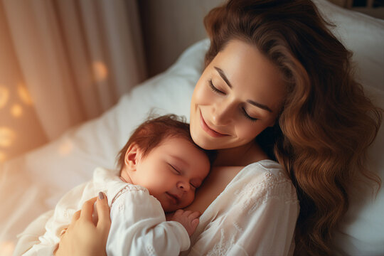AI generated photo moment of unconditional love mom hugging and embracing child