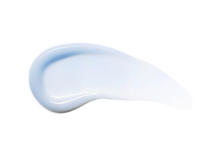 Blue cream cosmetic anti aging  texture stroke isolated on white background. Hyaluronic acid skincare moisturizer product