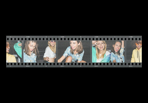 Analog Film Frame Photo Effect Mockup Template Retro Texture Vintage