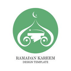 Ramadan logo design simple concept Premium Vector