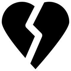 broken heart icon, simple vector design