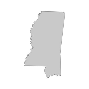 recommend clip art: United States of America, Mississippi state, map borders of the USA Mississippi state.