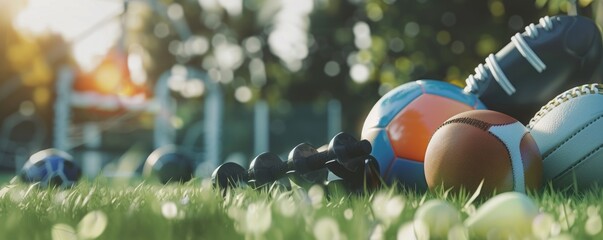 ball portraits of all sports with bokeh background