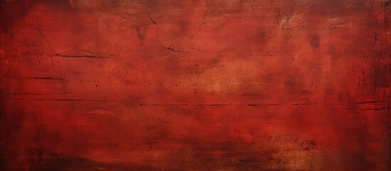A close up of a brown, amber, orange painting on a wood wall. The rectangle pattern has hints of magenta, peach, and shades of orange, creating a vibrant contrast against the flooring - obrazy, fototapety, plakaty