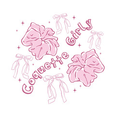 Cute pink satin scrunchie. Coquette girl trendy style