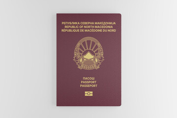 North Macedonia passport Isolated on white background