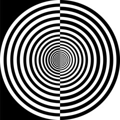 Stripe Circle Shape in Contrast Color, Black White, can use for Wallpaper, Cover, Greeting Card, Decoration Ornate, Ornament, Background, Wrapping, Fabric, Textile, Fashion, Tile, Carpet Pattern, etc