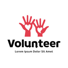 Volunteer logo premium vector illustration.