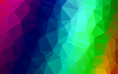 Dark Multicolor, Rainbow vector polygon abstract background.