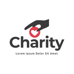 Charity logo premium vector illustration.