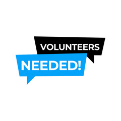 Volunteers needed banner for business, marketing and advertising. Vector illustration.