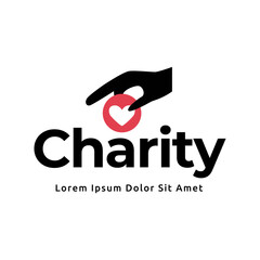 Charity logo premium vector illustration.