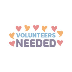 Volunteers needed banner for business, marketing and advertising. Vector illustration.